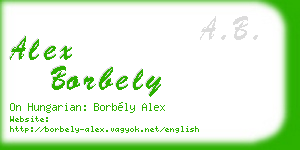 alex borbely business card