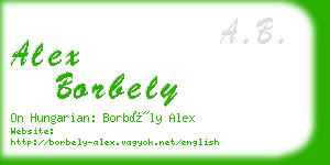 alex borbely business card